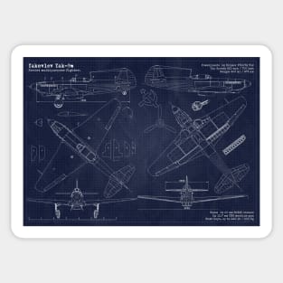 Yakovlev Yak9m URSS Blueprint Sticker